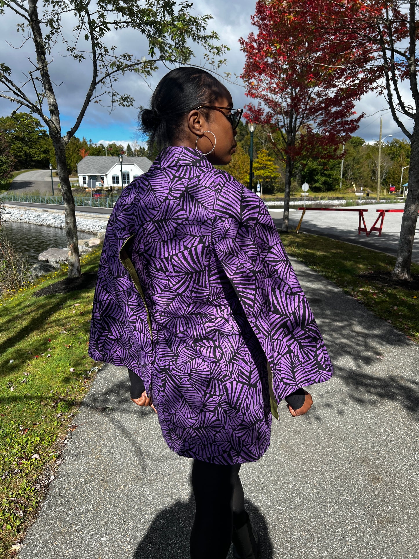 Ankara & Damask Cape Close Up
